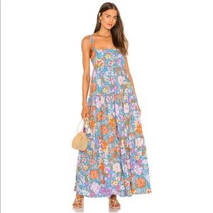 Free People Park Slope Maxi Bluebell Combo Dress